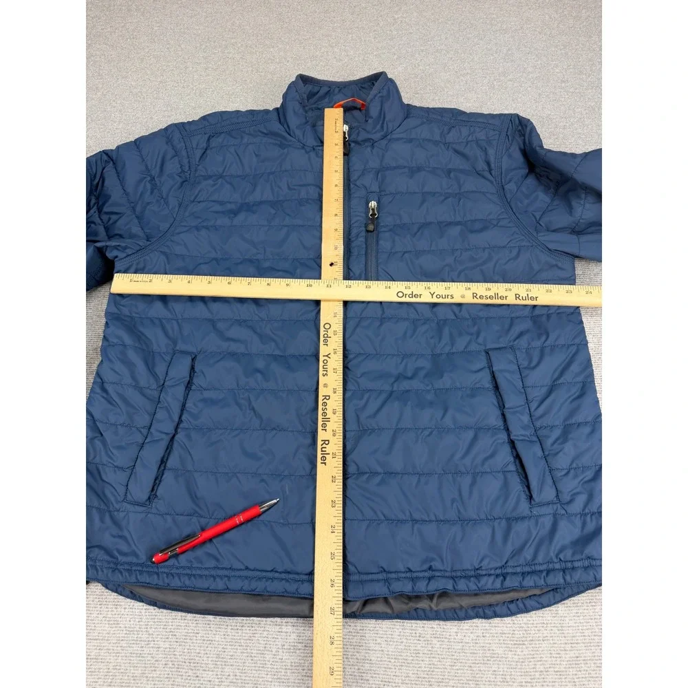 Carhartt Brookville Quilted Nylon Jacket Mens Large Blue Full Zip 102208 476